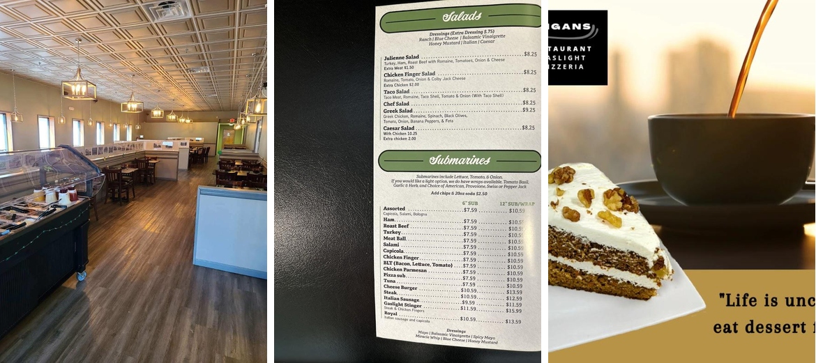 Shenanigans Fine Dining and Gaslight Pizzeria Menu