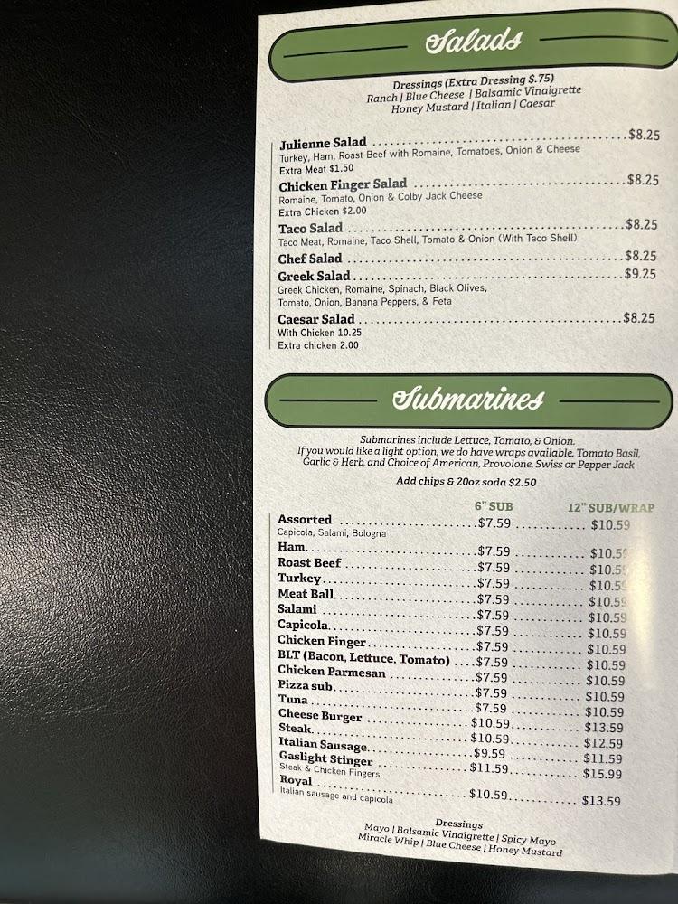 Shenanigans Fine Dining and Gaslight Pizzeria Menu image 1